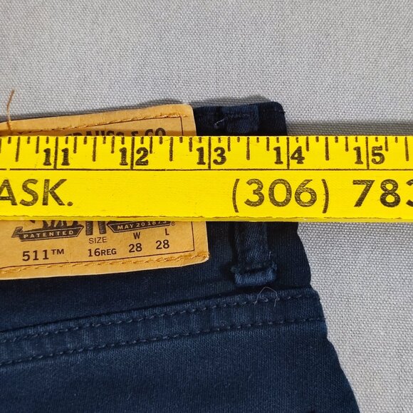 Levi's 511 jeans men's big boys size 16 28/28 navy blue colour Knit pants - Picture 10 of 12